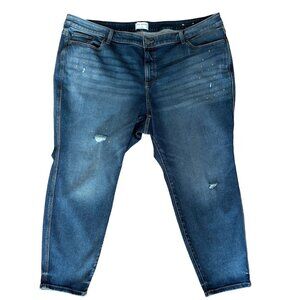 Lane Bryant Womens Plus Size 26 Distressed Denim Jeans With Paint‎ Splatter